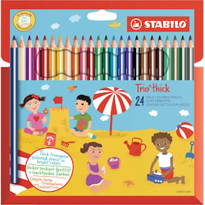 Kleurpotloden STABILO Trio thick, etui van 24 stuks, assorti