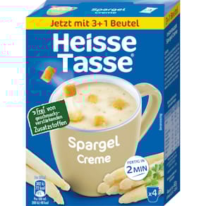 Instantsuppe HEISSE TASSE Spargelcreme, 4 Stk., für 600ml