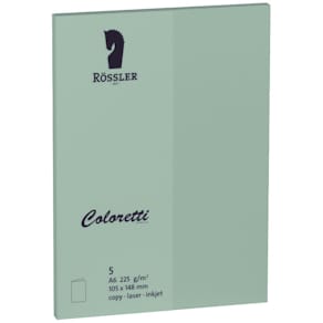 Briefkarte Coloretti A6 HD, 5 Stück, eucalyptus