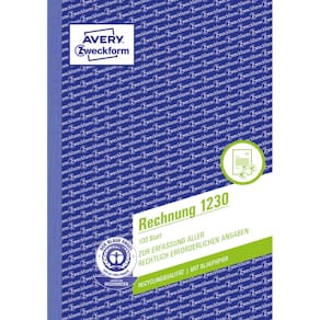 Rechnungsbuch Avery Zweckform 1230, A5, 100 Blatt