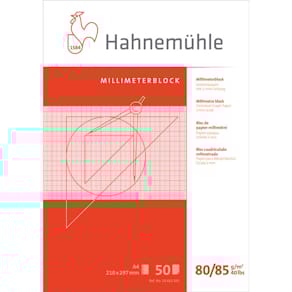 Millimeterblock Hahnemühle 10 662 561, A4, 50 Bl., 80 g/m², rot