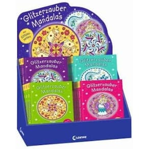 Malbuch LOEWE Glitzerzauber-Mandala, sortiert, 17x22cm, 80 Seiten