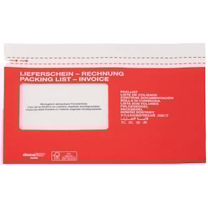 Dokumententasche DOCUFIX paper C5, weiß/rot, 500 St.