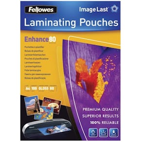 Lamineringslommer Fellowes Premium 80 µm A4, klar, 100 stk