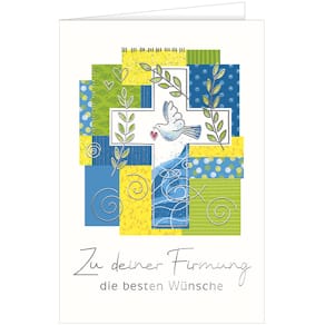 Glückwunschkarte Noname Firmung, geprägt, bunt, mit Umschlag