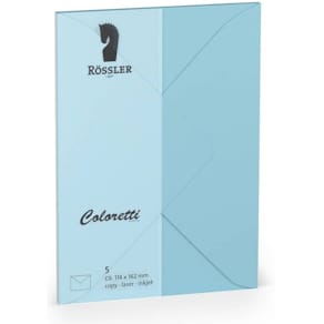 Briefumschlag Rössler Coloretti, C6, 5 St., himmelblau