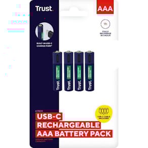Batteri TRUST USB-C Oppladbare AAA (4)