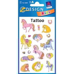 Tattoo Avery Zweckform KIDS Pferde Barbie Style, bunt, 1 Blatt (K