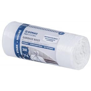 Vuilniszak Donau Professional, 12µ, 56x44cm, 20L, wit, 20 stuks