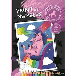Paint by numbers enhörningar 6st