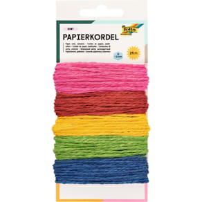 Papierkordel Folia, bunt sortiert
