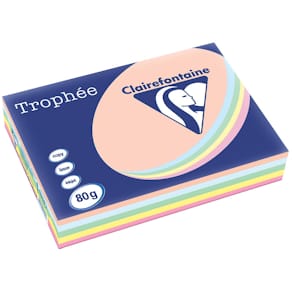 Gekleurd papier Clairefontaine Trophée Pastel, A3, 80 g, 5 x