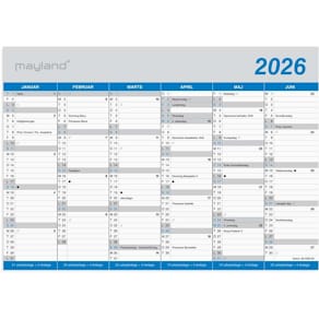Kalender Mayland Classic A4 2026, hvid, FSC