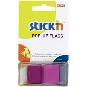 Indexfaner BNT Stick'n 45x25 mm, lilla, 50 stk