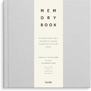 Notatbok BURDE Memory book tekstil grå