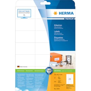 Universaletiketten HERMA, 70 x 42,3 mm, weiß