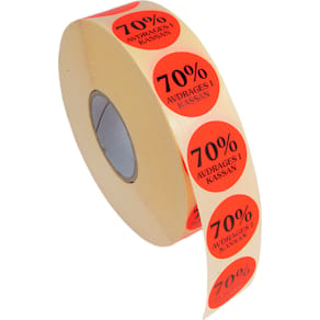 Etikett 70% avdrages i kassan 2000/RL