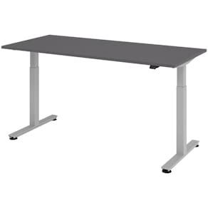 Schreibtisch HAMMERBACHER XMST19, 180 x 80 cm, graphit/silber, hö