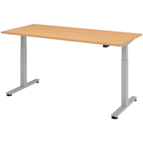 Schreibtisch HAMMERBACHER XMST19, 180x80 cm, Buche, elektrisch hö