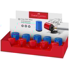 Dosenspitzer Faber-Castell Grip 2001 Mini, rot/blau, 10 Stück