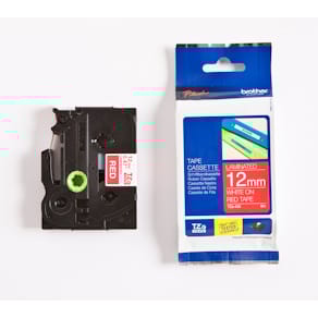 Tape Brother TZe 435 12mm vit på röd