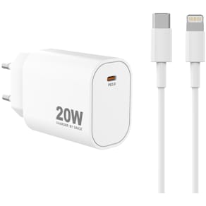 Laddare USB-C + Lighning 20W