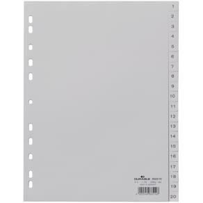 Register Durable, Plastik 1-20 A4, 20-tlg., grau