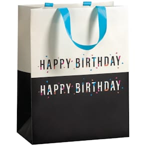 Geschenktragetasche ZÖWIE Geburtstag, creme/sw