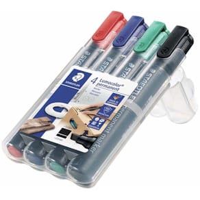 Permanent marker STAEDTLER Lumocolor 2–5 mm, assort., 4 stk