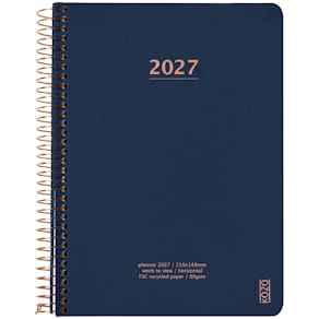 KOZO Kalender 2027 A5 Vecka per uppslag Navy