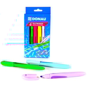 Textmarker-Set DONAU, Etui, 6 Farben, sortiert
