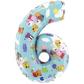 Folienballon GRABO Peppa Pig Zahl 6, bunt, 66 cm