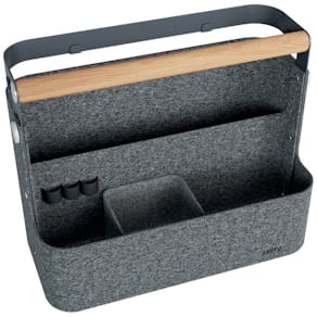 Organizer Leitz hængbar, træhåndtag, filt, 1,8–5 cm, lysegrå