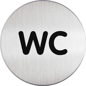 Skylt WC DURABLE 83mm borstat stål