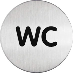 Skylt WC DURABLE 83mm borstat stål