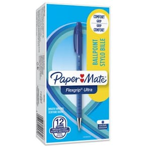 Bläckkulpenna PAPERMATE Flexgrip Cap Medium Blå, 1.0mm, 12/fp