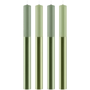 Stabkerze Dip Dye Elegant, 4 Stück, grün sortiert