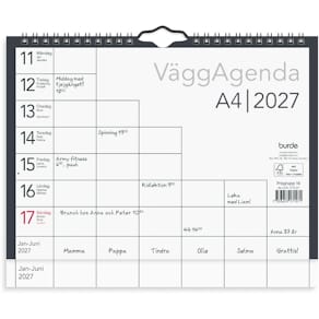 Burde Väggkalender Väggagenda 2027 A4