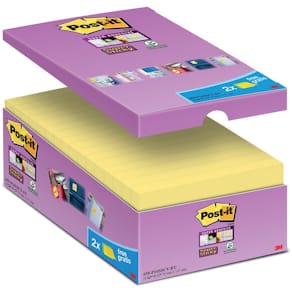Notitieblok Post-it Super Sticky, 90 vel, 76 x 127 mm, geel, pak