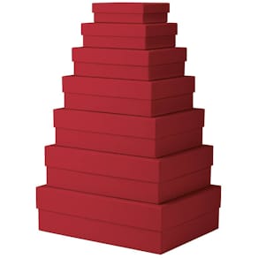 Geschenkkarton Rössler Boxline, rot, 7er Satz, rechteckig