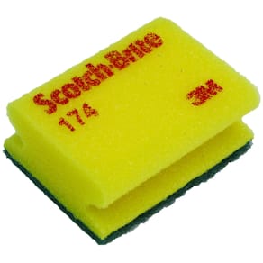 Rengöringssvamp ScotchBrite Grön, slipmedel, 70x95mm, 20/fp
