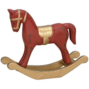 Weihnachtsfigur POSIWIO Schaukelpferd, rot/gold, 13 x 4 x 10,5 cm