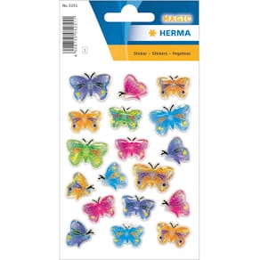 Schmucketiketten HERMA Schmetterlinge, 18 Stück, bunt