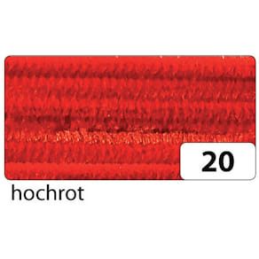 Chenilledraht Folia, 8 mm, hochrot, 50 cm, 10 Stück