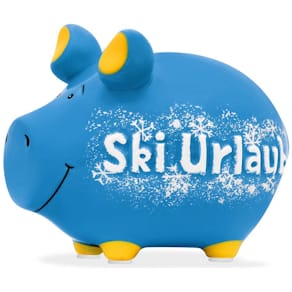 Spardose KCG Skiurlaub, Schwein, klein
