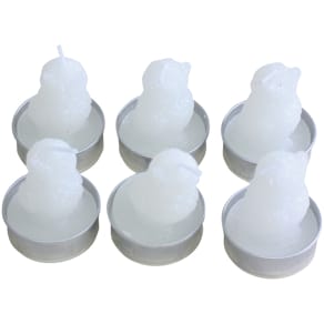 Teelicht PBS, Eule, weiß, 6 Stück