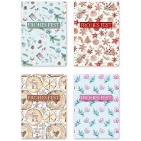 Weihnachtsanhänger Noname, 3 Stück, sortiert, Glimmereffekt