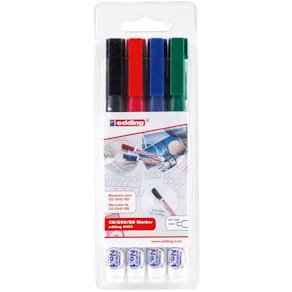 Märkpenna Edding 8400 CD/DVD, 0,5-1mm, 4 färger/fp