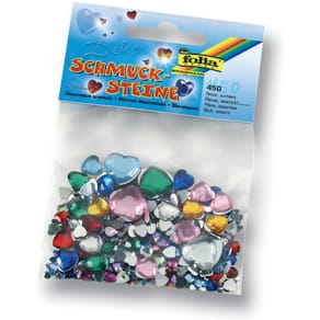 Schmucksteine Folia Herzen, 450 Stück, sortiert