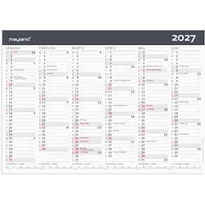 Vægkalender Mayland Moderne 2027, 419x297 mm, flerfarvet, FSC
